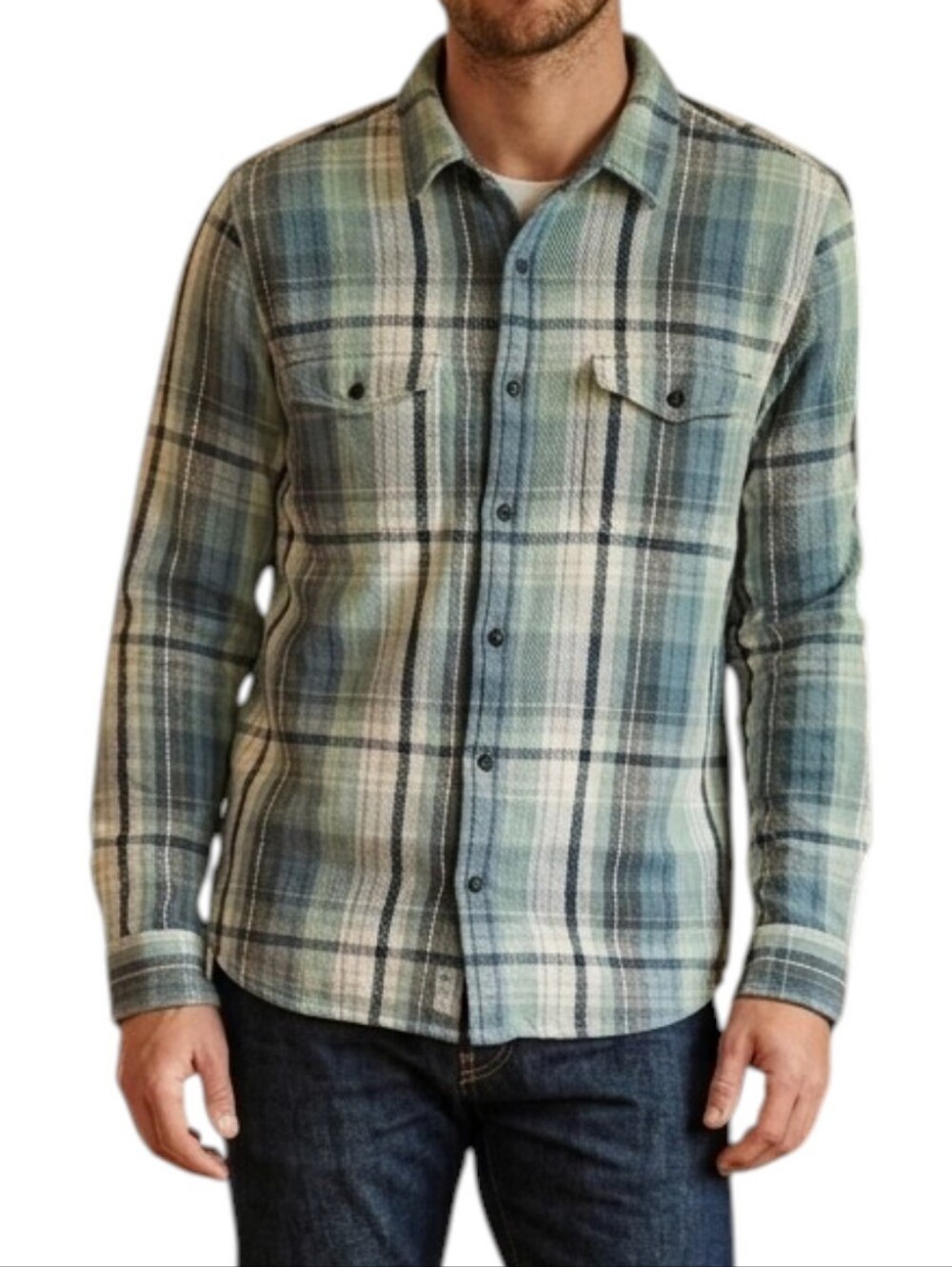 Outerknown Organic Cotton Blanket Shirt Plaid XL